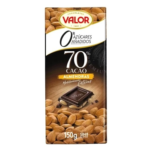 Valor Dunkle Schokolade 70 % Kakao – ohne Zuckerzusatz